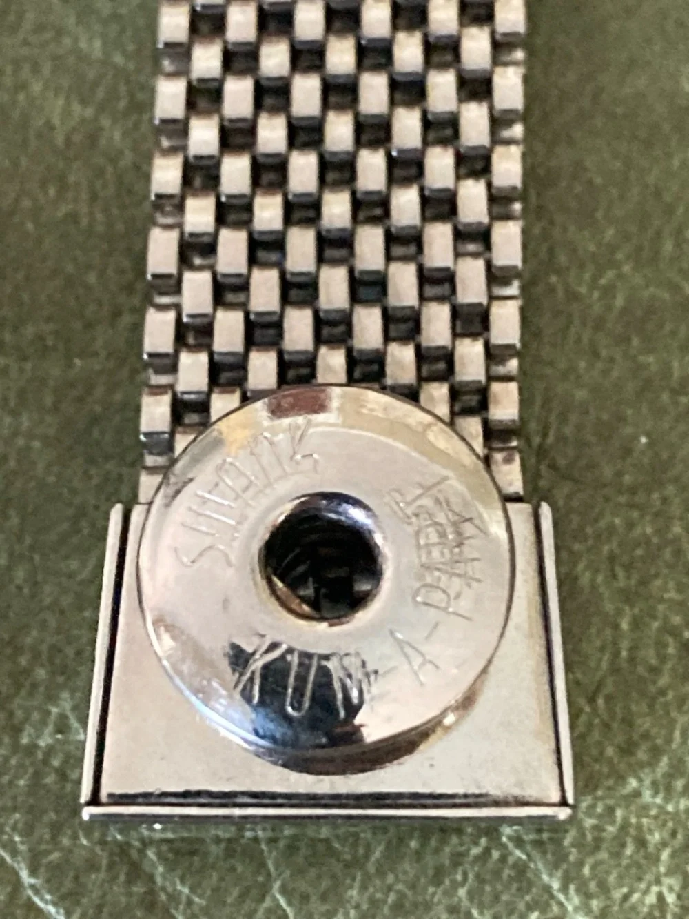 Rare Vintage Crossover Snap Mesh Wrap-Around Cufflinks–Dual Marked Swank & B&W